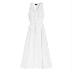 Theory Women Ladder Eyelet Sleeveless Midi Dress sz 6